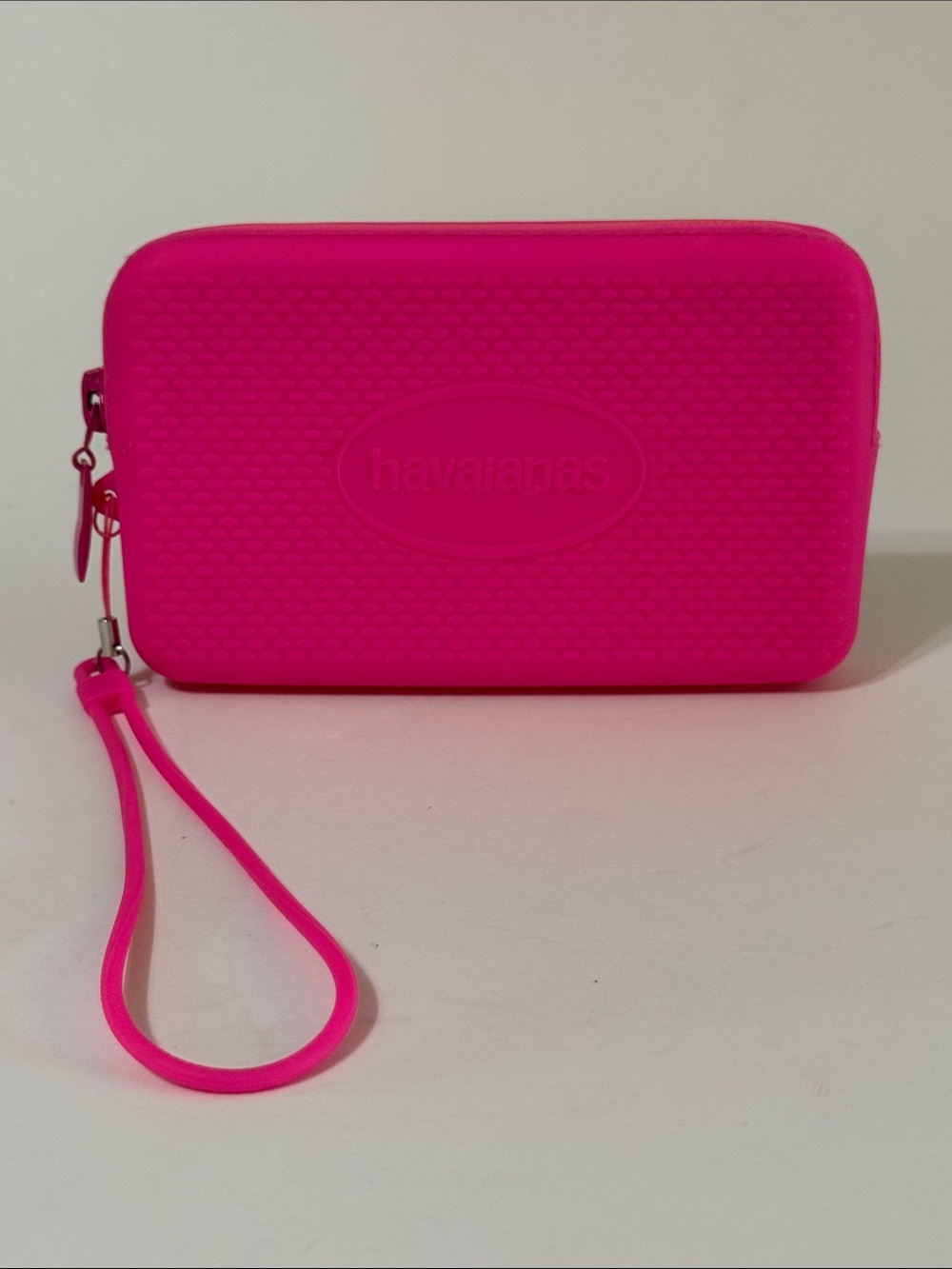 Havaianas Neon Pink Silicone Wristlet Pouch